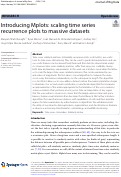 Cover page: Introducing Mplots: scaling time series recurrence plots to massive datasets