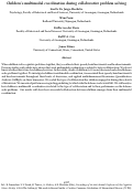 Cover page: Children's multimodal coordination during collaborative problem solving