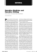 Cover page: Narrative medicine and narrative writing.