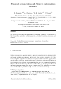 Cover page: Physical symmetries and Fisher’s information measure