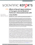 Cover page: Effects of Novel Calpain Inhibitors in Transgenic Animal Model of Parkinson’s disease/dementia with Lewy bodies