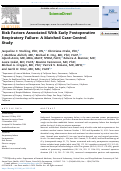 Cover page: Risk Factors Associated With Early Postoperative Respiratory Failure: A Matched Case-Control Study.