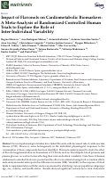 Cover page: Impact&nbsp;of&nbsp;Flavonols&nbsp;on&nbsp;Cardiometabolic&nbsp;Biomarkers:&nbsp; A&nbsp;Meta‐Analysis&nbsp;of&nbsp;Randomized&nbsp;Controlled&nbsp;Human&nbsp; Trials&nbsp;to&nbsp;Explore&nbsp;the&nbsp;Role&nbsp;of&nbsp;Inter‐Individual&nbsp; Variability