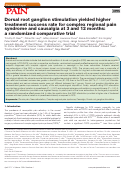 Cover page: Dorsal root ganglion stimulation yielded higher treatment success rate for complex regional pain syndrome and causalgia at 3 and 12 months: a randomized comparative trial.