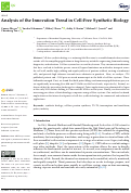 Cover page: Analysis of the Innovation Trend in Cell-Free Synthetic Biology