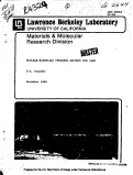 Cover page: NUCLEAR MATERIALS PROGRESS REPORTS FOR 1980