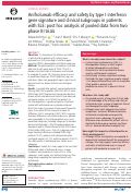 Cover page: Anifrolumab efficacy and safety by type I interferon gene signature and clinical subgroups in patients with SLE: post hoc analysis of pooled data from two phase III trials