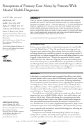 Cover page: Perceptions of Primary Care Notes by Patients With Mental Health Diagnoses