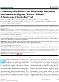 Cover page: Community Mindfulness and Mentorship Preventive Intervention in Migrant Chinese Children: A Randomized Controlled Trial.