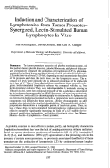 Cover page: Induction and characterization of lymphotoxins from tumor promoter-synergized, lectin-stimulated human lymphocytes in vitro.