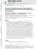 Cover page: MR study of longitudinal variations in proximal femur 3D morphological shape and associations with cartilage health in hip osteoarthritis