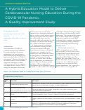 Cover page: A Hybrid Education Model to Delivery Cardiovascular Nursing Education During the COVID-19 PAndemic: A Quality Improvement Study