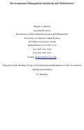 Cover page: Globalization of Environmental Management Standards: Barriers and Incentives in Europe and the United States