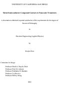 Cover page: Metal-Semiconductor Compound Contacts to Nanoscale Transistors