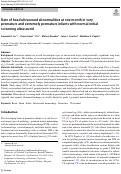 Cover page: Rate of head ultrasound abnormalities at one month in very premature and extremely premature infants with normal initial screening ultrasound