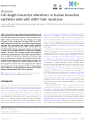 Cover page of Full-length transcript alterations in human bronchial epithelial cells with U2AF1 S34F mutations