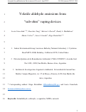 Cover page: Volatile aldehyde emissions from “sub-ohm” vaping devices