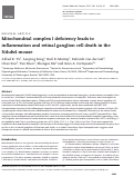 Cover page: Mitochondrial complex I deficiency leads to inflammation and retinal ganglion cell death in the Ndufs4 mouse