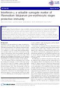 Cover page: Interferon-γ, a valuable surrogate marker of Plasmodium falciparum pre-erythrocytic stages protective immunity