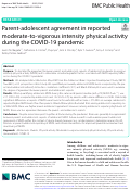 Cover page: Parent-adolescent agreement in reported moderate-to-vigorous intensity physical activity during the COVID-19 pandemic