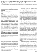 Cover page: Do Depressed Older Adults Who Attribute Depression to “Old Age” Believe It Is Important to Seek Care?