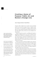 Cover page: Boston -- Creating a Sense of Purpose:  Public Art and Boston's Orange Line     [Art and the Transit Experience]