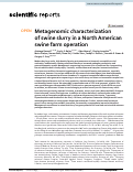 Cover page: Metagenomic characterization of swine slurry in a North American swine farm operation