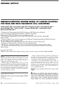 Cover page: Immunocompetent murine model of cancer cachexia for head and neck squamous cell carcinoma