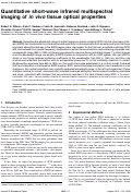 Cover page: Quantitative short-wave infrared multispectral imaging of in vivo tissue optical properties