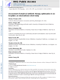 Cover page: Assessment of empirical antibiotic therapy optimisation in six hospitals: an observational cohort study