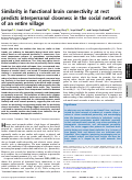 Cover page: Similarity in functional brain connectivity at rest predicts interpersonal closeness in the social network of an entire village