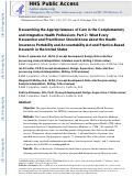 Cover page: Researching the Appropriateness of Care in the Complementary and Integrative Health Professions Part 2: What Every Researcher and Practitioner Should Know About the Health Insurance Portability and Accountability Act and Practice-based Research in the United States