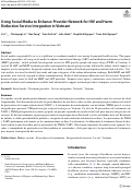 Cover page: Using Social Media to Enhance Provider Network for HIV and Harm Reduction Service Integration in Vietnam.