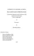 Cover page: Essays on the Economics of Public Procurement