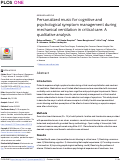 Cover page: Personalized music for cognitive and psychological symptom management during mechanical ventilation in critical care: A qualitative analysis.