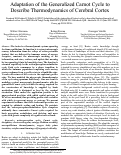 Cover page: Adaptation of the Generalized Carnot Cycle to Describe Thermodynamics of Cerebral Cortex
