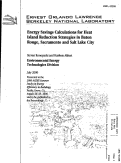 Cover page: Energy Savings Calculations for Heat Island Reduction Strategies in Baton Rouge, Sacramento and Salt Lake City