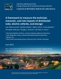 Cover page: A framework to measure the technical, economic, and rate impacts of distributed solar, electric vehicles, and storage