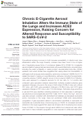 Cover page: Chronic E-Cigarette Aerosol Inhalation Alters the Immune State of the Lungs and Increases ACE2 Expression, Raising Concern for Altered Response and Susceptibility to SARS-CoV-2