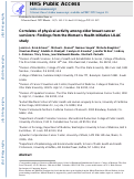 Cover page: Correlates of physical activity among older breast cancer survivors: Findings from the Women's Health Initiative LILAC study