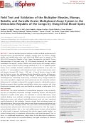 Cover page: Field Test and Validation of the Multiplier Measles, Mumps, Rubella, and Varicella-Zoster Multiplexed Assay System in the Democratic Republic of the Congo by Using Dried Blood Spots