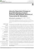 Cover page: Intensity-Dependent Changes in Quantified Resting Cerebral Perfusion With Multiple Sessions of Transcranial DC Stimulation