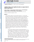 Cover page: Childhood Abuse and Cognitive Function in a Large Cohort of Middle-Aged Women