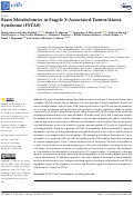 Cover page: Brain Metabolomics in Fragile X-Associated Tremor/Ataxia Syndrome (FXTAS)