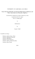 Cover page: Some Structural Results for Measured Equivalence Relations and Their Associated von Neumann Algebras