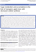 Cover page: Sugar metabolism and accumulation in the fruit of transgenic apple trees with decreased sorbitol synthesis