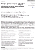 Cover page: Negative effect of treatment with mGluR5 negative allosteric modulator AFQ056 on blood biomarkers in young individuals with Fragile X syndrome