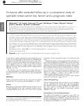 Cover page: Outcome after extended follow-up in a prospective study of operable breast cancer: key factors and a prognostic index