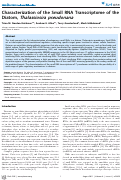 Cover page: Characterization of the Small RNA Transcriptome of the Diatom, Thalassiosira pseudonana