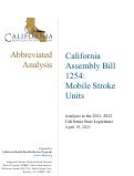 Cover page of Abbreviated Analysis of California Assembly Bill 1254: Mobile Stroke Units